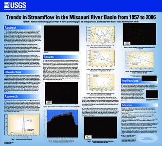 Trends in Streamflow in the Missouri River Basin from 1957 to 2006 by Mark T. Anderson ([removed]) and Parker A. Norton ([removed]), U.S. Geological Survey, South Dakota Water Science Center, Rapid City, So