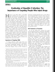 EDITORIAL Eradication of Hepatitis C Infection: The Importance of Targeting People Who Inject Drugs H