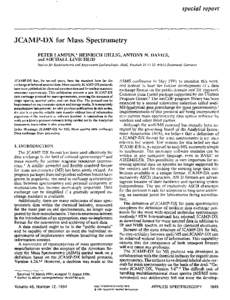 special report  JCAMP-DX for Mass Spectrometry PETER LAMPEN,* HEINRICH HILLIG, ANTONY N. DAVIES, MICHAEL LINSCHEID