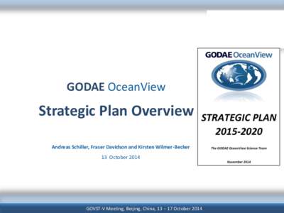 GODAE OceanView  Strategic Plan Overview Andreas Schiller, Fraser Davidson and Kirsten Wilmer-Becker 13 October 2014
