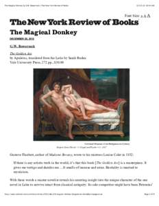 The Magical Donkey by G.W. Bowersock | The New York Review of Books:54 AM Font Size: A A A