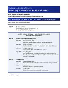 ACD: Open Session Agenda - May 29, 2013