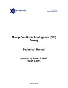 www.geipartners.com Group Emotional Intelligence (GEI) Survey