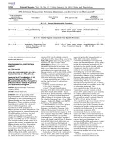 5292  Federal Register / Vol. 78, No[removed]Friday, January 25, [removed]Rules and Regulations EPA-APPROVED REGULATIONS, TECHNICAL MEMORANDA, AND STATUTES IN THE MARYLAND SIP  Code of Maryland