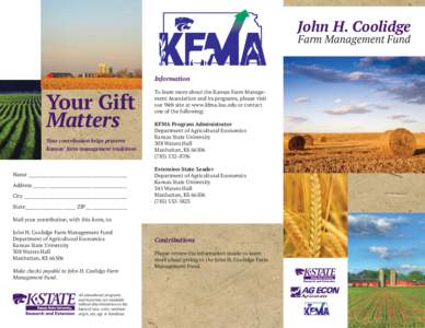 John H. Coolidge Farm Management Fund Information  Your Gift
