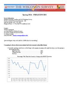 Spring[removed]FREQUENCIES Survey Information: Random Selection, Landline and Cell Telephone Survey