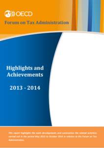 Forum on Tax Administration  Highlights and Achievements[removed]