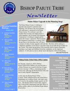 PUBLICATION OF THE   BISHOP PAIUTE TRIBE J ANUARY 2015 Upcoming Committee