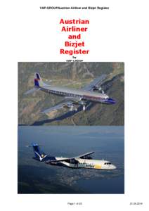 VAP-GROUPAustrian Airliner and Bizjet Register  Austrian Airliner and Bizjet