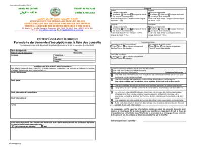 Print Form Form: AFCHPR-LA/APLC/001 F FORM: AfCHPR-LA/APLC/001 E AFRICAN UNION