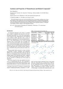 Synthesis and Properties of Thiamethoxam and Related Compounds* Peter Maienfisch Syngenta Crop Protection AG, Research & Technology, Schwarzwaldallee 215, CH-4002 Basel,