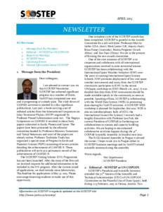 APRILNEWSLETTER In this issue: 1. 2.