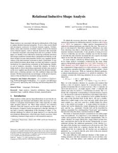 Relational Inductive Shape Analysis Bor-Yuh Evan Chang Xavier Rival  University of California, Berkeley