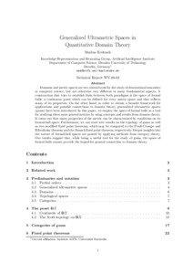 Generalized Ultrametric Spaces in Quantitative Domain Theory Markus Kr¨otzsch