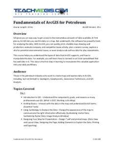 Fundamentals of ArcGIS for Petroleum