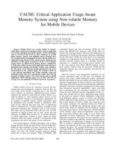 CAUSE: Critical Application Usage-Aware Memory System using Non-volatile Memory for Mobile Devices