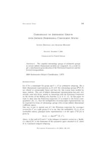199  Documenta Math. Cohomology of Arithmetic Groups with Infinite Dimensional Coefficient Spaces