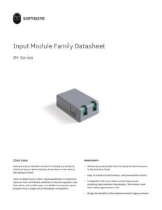 Input Module Family Datasheet IM-Series Overview  HIGHLIGHTS
