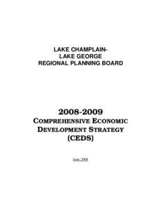 LAKE CHAMPLAINLAKE GEORGE REGIONAL PLANNING BOARDCOMPREHENSIVE ECONOMIC DEVELOPMENT STRATEGY