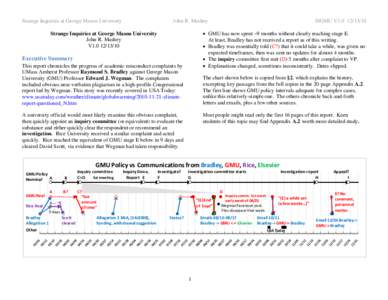 Strange Inquiries at George Mason University  John R. Mashey SIGMU V1