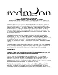 REQUEST FOR PROPOSALS REDMOON THEATER SEEKS COMMUNITY-BASED ORGANIZATIONS TO SUBMIT