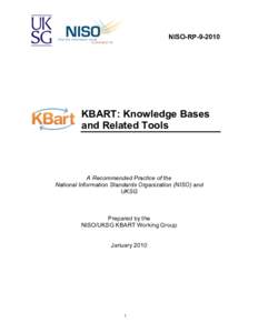 NISO-RPKBART: Knowledge Bases and Related Tools  A Recommended Practice of the
