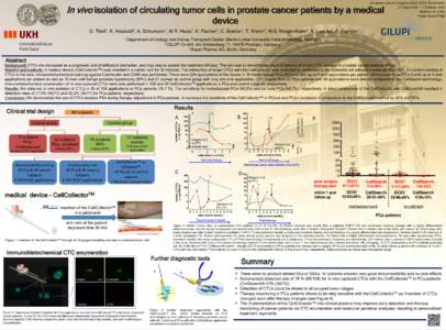 European Cancer Congress (ECC) 2013, Amsterdam 27 September – 1 October 2013 Abstract IDPoster Board P488  In vivo isolation of circulating tumor cells in prostate cancer patients by a medical