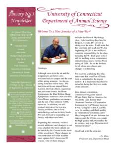 January 2013 Newsletter Vet Schools That Have Offered Interviews to Our ANSC Seniors for Fall 2013 Admittance…