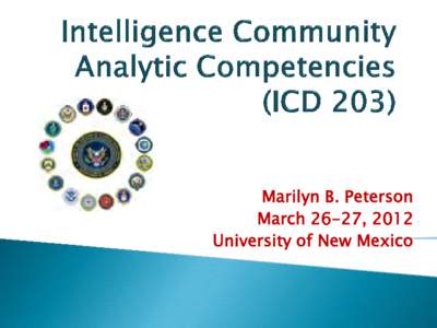 Intelligence Community Analytic Competencies (ICD 203)