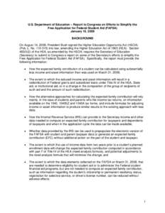 FAFSA Simplification - Report to Congress (PDF)