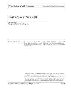 Hidden State in SpectreRF