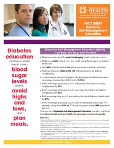 FACT SHEET Diabetes Self-Management Education  Diabetes