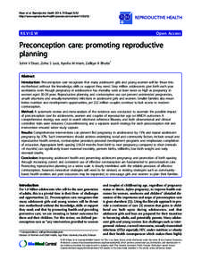 Dean et al. Reproductive Health 2014, 11(Suppl 3):S2 http://www.reproductive-health-journal.com/content/11/S3/S2 REVIEW  Open Access