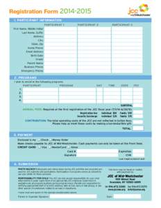 Registration Form[removed]Participant infoRMATION PARTICIPANT 1