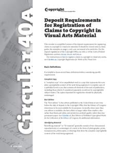 Circular 40a: Deposit Requirements for Visual Arts Works