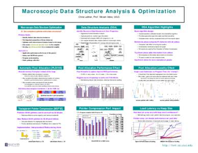 Macroscopic Data Structure Analysis & Optimization Chris Lattner, Prof. Vikram Adve, UIUC Macroscopic Data Structure Optimization  DSA Algorithm Highlights