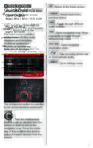 Quickguide  NaviCD 600 Opel OnStar  Note: Not all functions might be