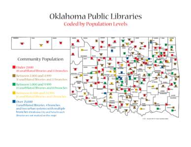 Oklahoma Public Libraries Coded by Population Levels Talala  Chelsea