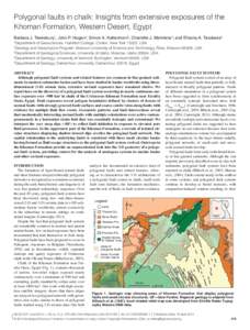 Polygonal faults in chalk: Insights from extensive exposures of the Khoman Formation, Western Desert, Egypt Barbara J. Tewksbury1, John P. Hogan2, Simon A. Kattenhorn3, Charlotte J. Mehrtens4, and Elhamy A. Tarabees5 Dep
