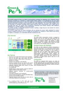 GreenPeak GP540  RF4CE Communication Controller for Remote Control Version 2.15
