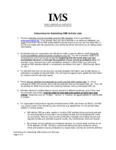Microsoft Word - Instructions for Submitting CME Activity List-2011.doc
