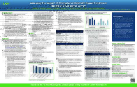 Assessing the Impact of Caring for a Child with Dravet Syndrome: Results of a Caregiver Survey Jonathan D. Campbell1; Melanie D. Whittington1; Chong H. Kim1; Gina R. VanderVeen2; Kelly G. Knupp2; Arnold Gammaitoni
