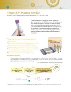 ThruPLEX® Plasma-seq Kit  Illumina® NGS Library Preparation Optimized for Cell-Free DNA ThruPLEX® Plasma-seq is powered by ThruPLEX chemistry to generate high performance NGS libraries from cell-free DNA isolated from
