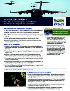 Power the Force. Fuel the Fight.  I AM AIR FORCE ENERGY: Your Role in Sustaining an Assured Energy Advantage in Air, Space and Cyberspace