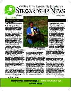 Carolina Farm Stewardship Association  STEWARDSHIP  NEWS SUMMER  2013  VOLUME  33,  ISSUE  3