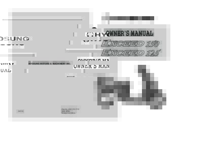 HYOSUNG MOTORS & MACHINERY INC.  2nd Ed. Part No. 99011HL7310 JUN. 2002.