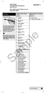 Official Ballot Presidential Primary Election April 26, 2016 BS REP 1
