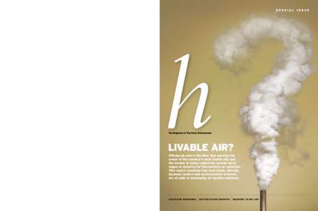 special issue  The Magazine of The Heinz Endowments livable air? Pittsburgh enters the New Year bearing the