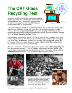 The CRT Glass Recycling Test Due Diligence Document