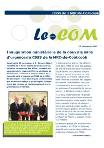 CSSS de la MRC-de-Coaticook  Le COM point  27 novembre 2012